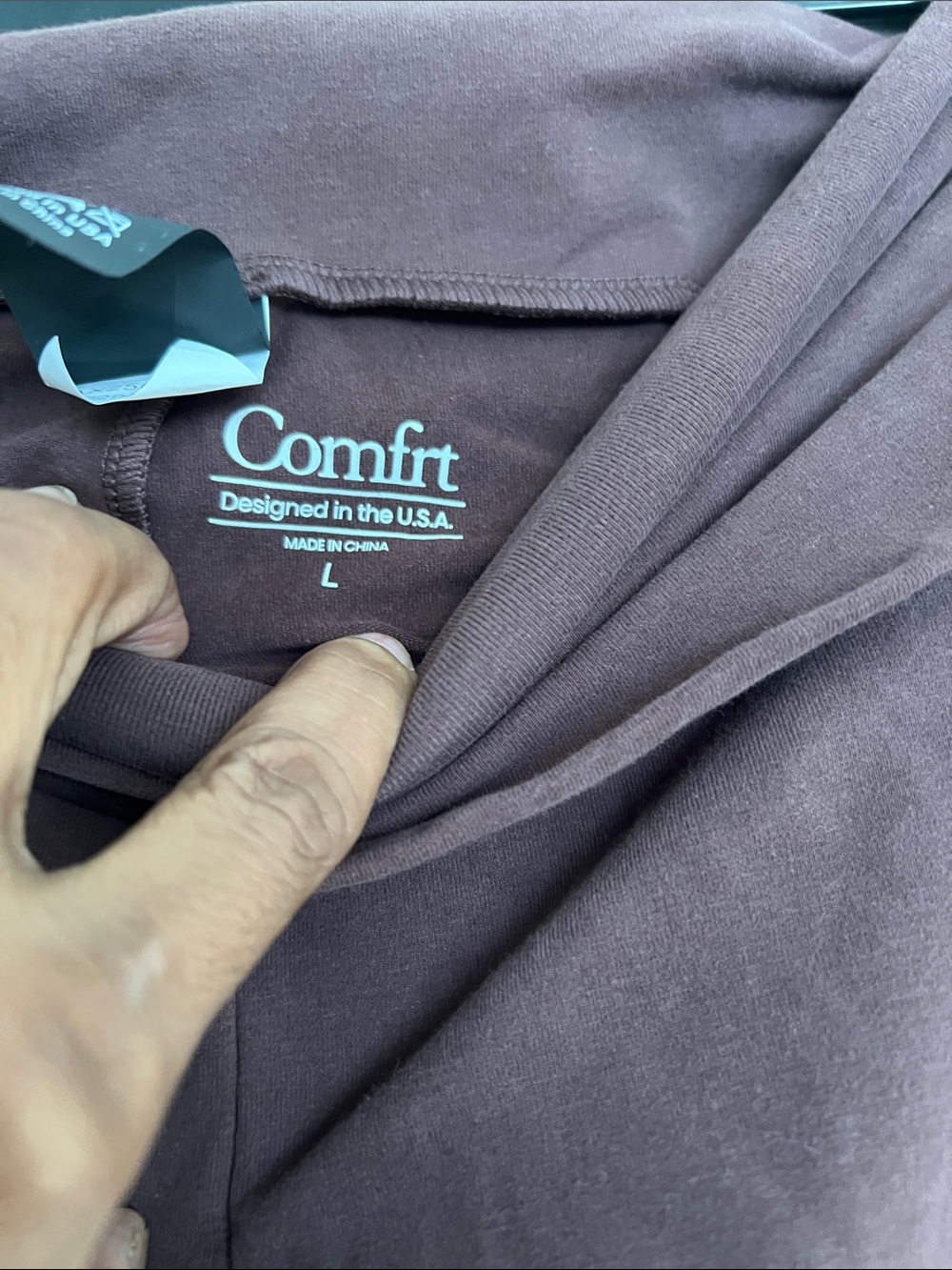 Comfrt Fold-Over Waist Flared leggings in Dark Brown - Picture 2 of 9